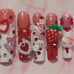Press on nails // strawberry hearts