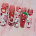 Press on nails // strawberry hearts