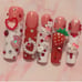 Press on nails // strawberry hearts