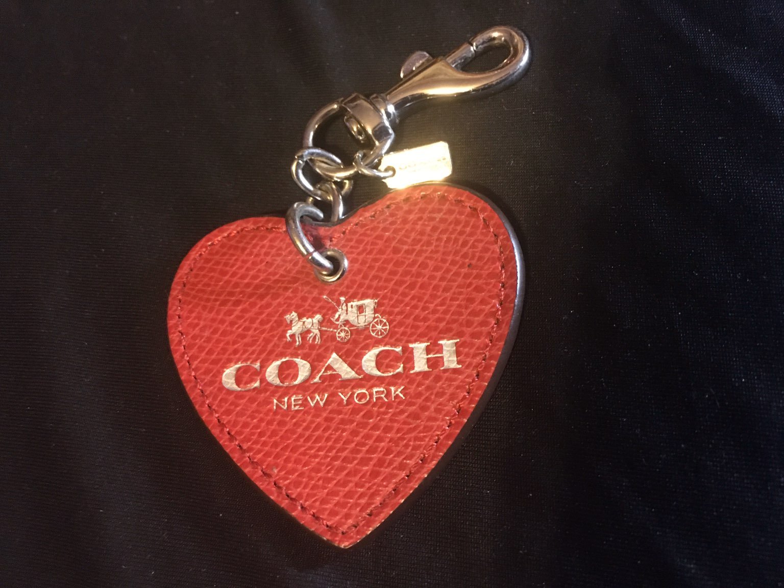 Coach Red Heart Keychain Fob