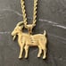 Real 10K Yellow Gold Diamond Cut Goat Animal Zodiac 10K Solid Pendant Charm