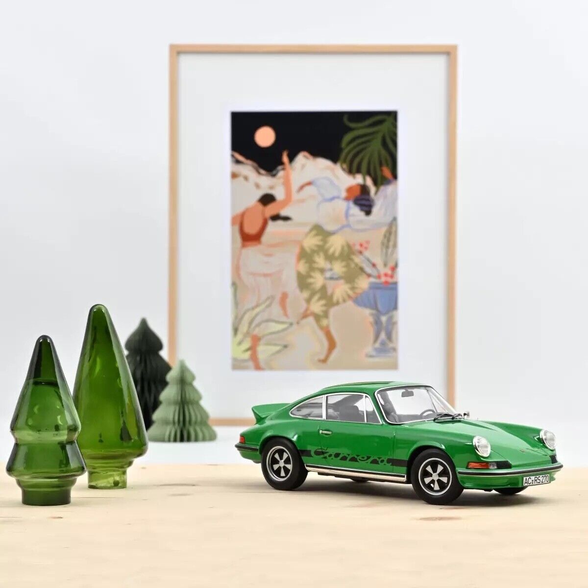 1973 PORSCHE 911 RS TOURING GREEN 1/18 DIECAST MODEL CAR BY NOREV 187680