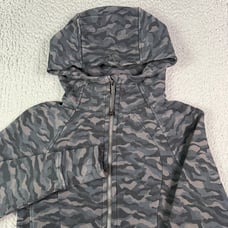 Lululemon Scuba Hoodie Womens 6 Gray Camouflage Full Zip Sweatshirt W4AFRS