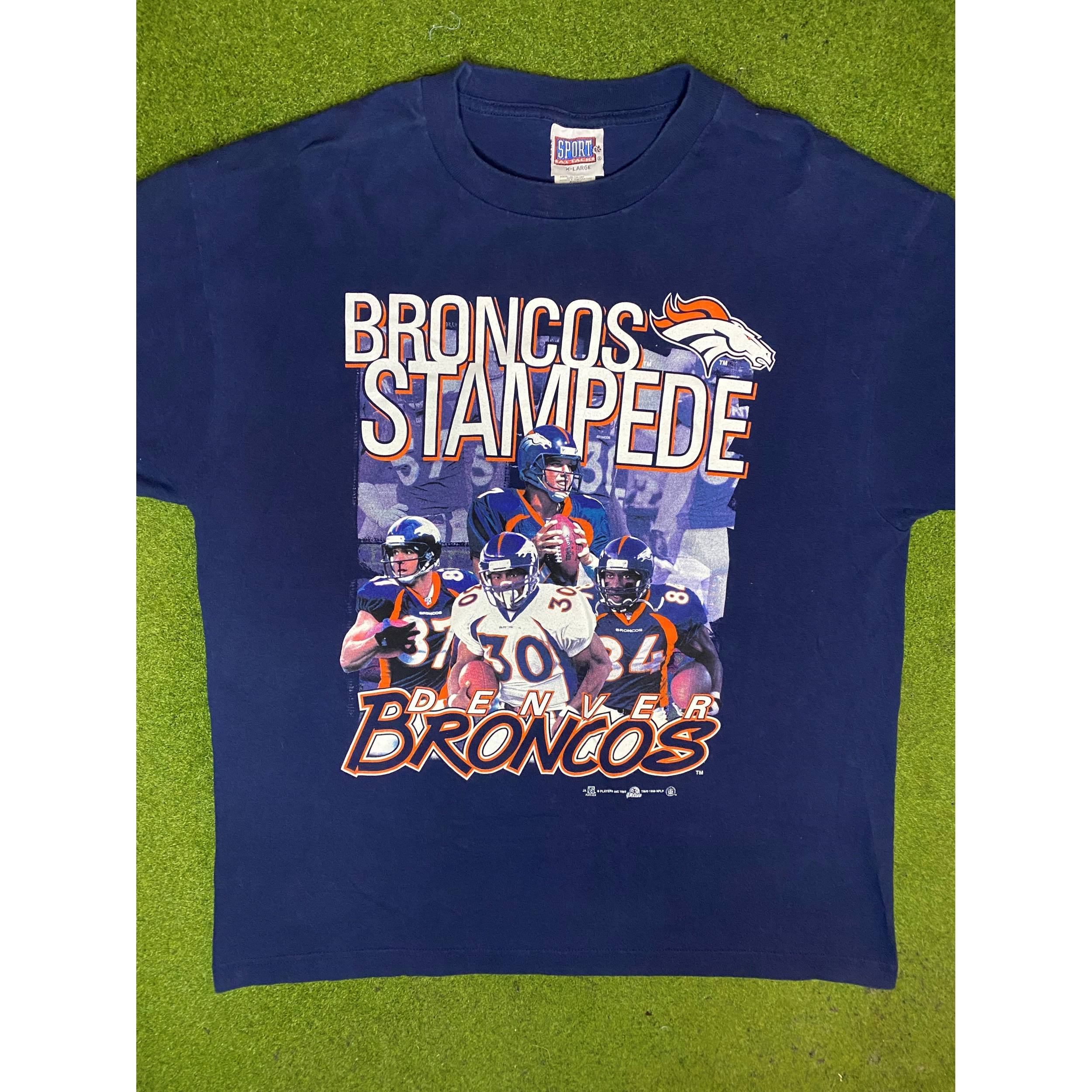 1999 Denver Broncos - Stampede Ft. Sharpe, McCaffrey, Davis, Elway - Vintage NF