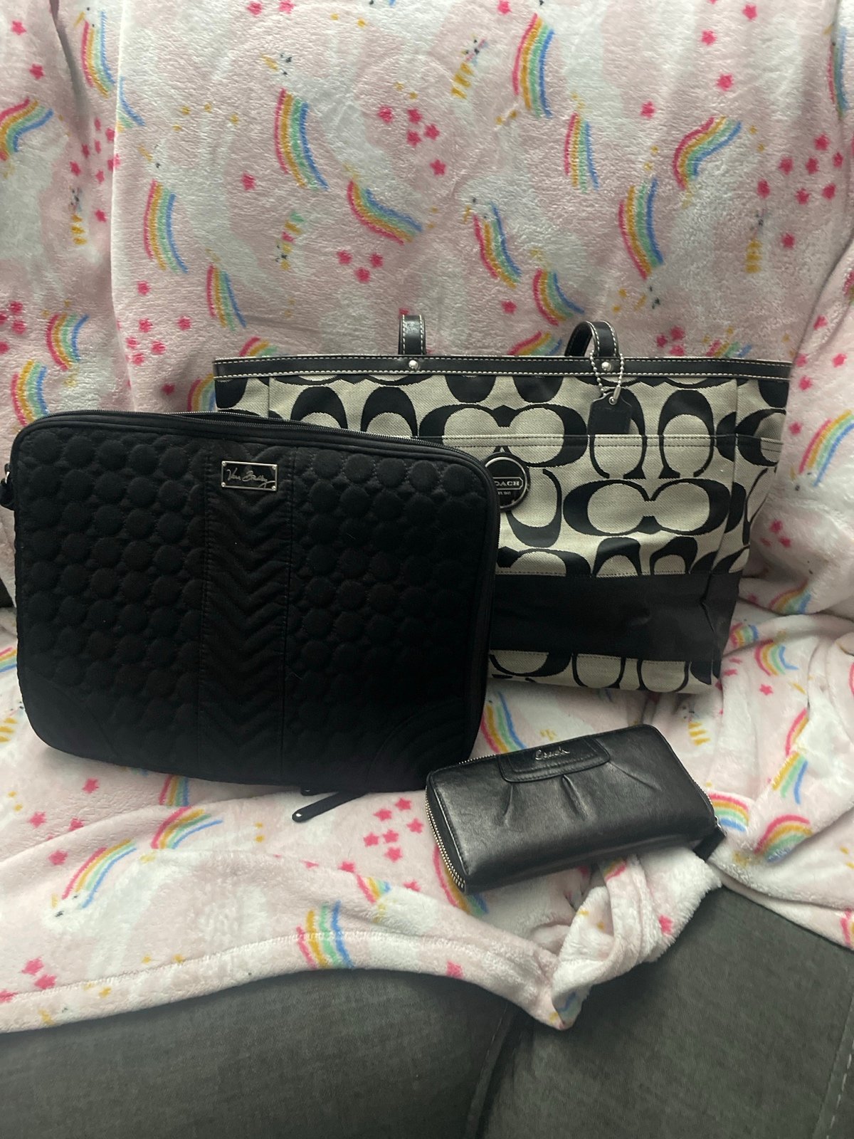 Coach Laptop bag, wallet and vera Bradley laptop case