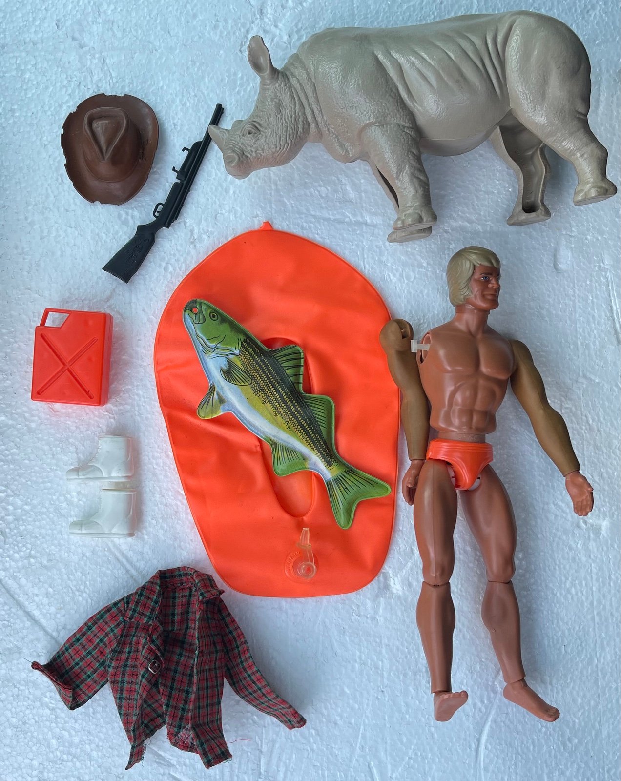 Vintage 1973 BIG JIM & Rhino Rhinoceros Action Figure