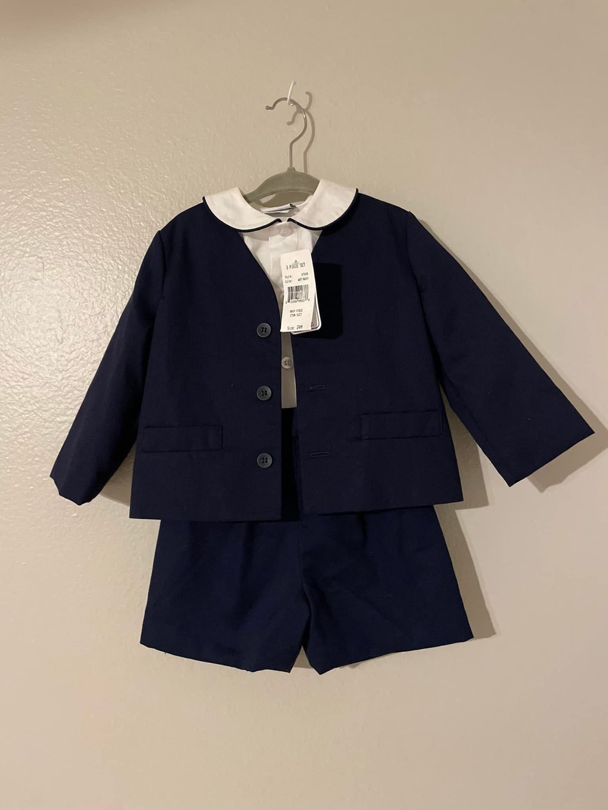 24m Florence Eiseman Navy Pique Jacket and Shorts NWT