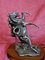 Pewter Sculpture done after WHERE THE BEST OF RIDERS QUIT CM Russell 1979