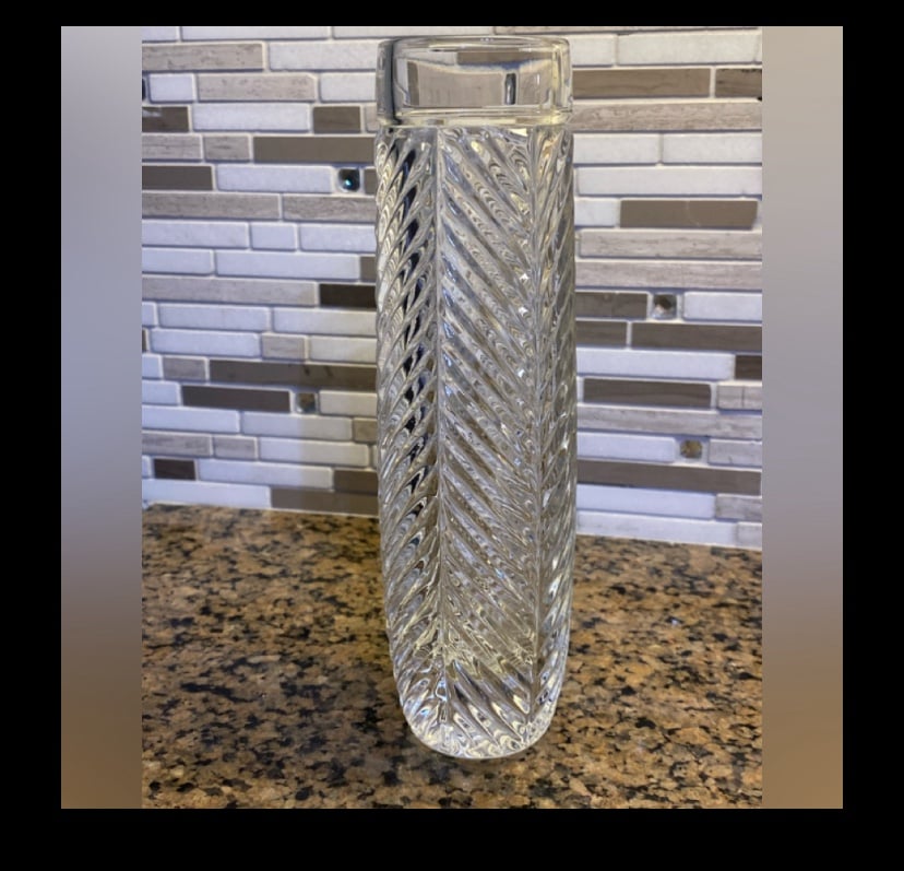 Vintage Herringbone Crystal Bud Vase by Ralph Lauren