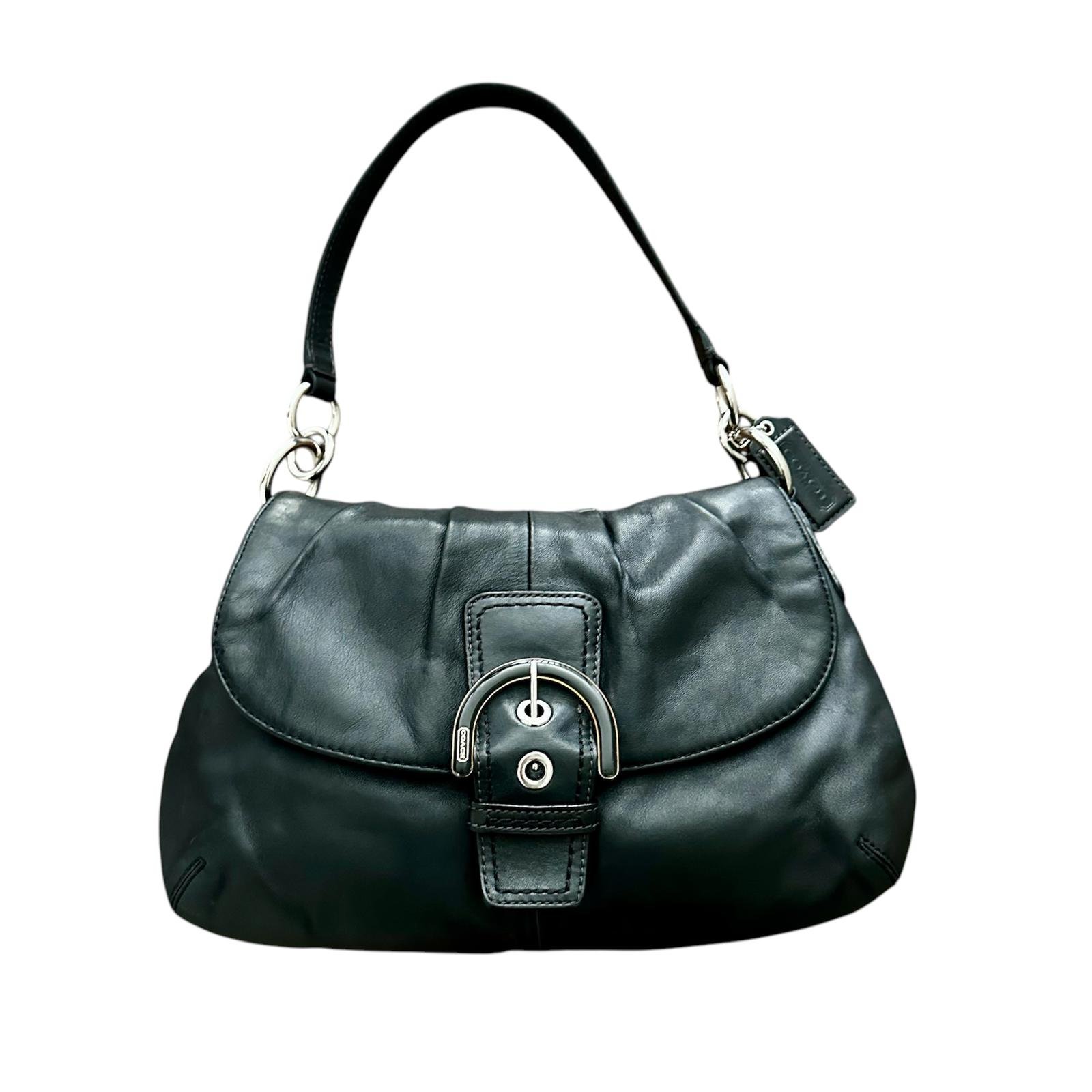 Coach Soho Flap Black Leather Handbag