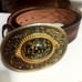 Vtg Rare Top Grain Leather 24K Gold flakes Belt