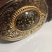 Vtg Rare Top Grain Leather 24K Gold flakes Belt