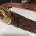 Vtg Rare Top Grain Leather 24K Gold flakes Belt