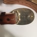 Vtg Rare Top Grain Leather 24K Gold flakes Belt