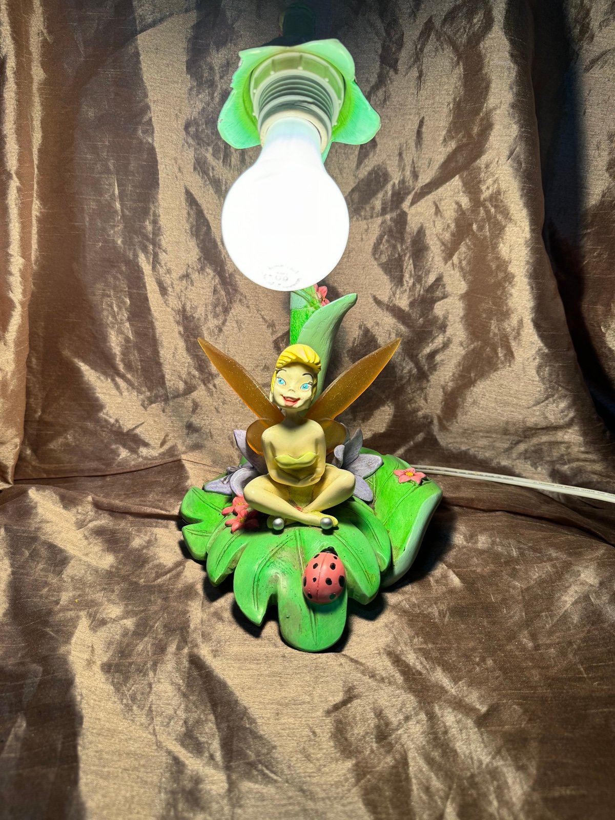 Vintage Disney Tinkerbell Fairy Tulip Table Lamp 14 in Hampton Bay 2004 fairy la