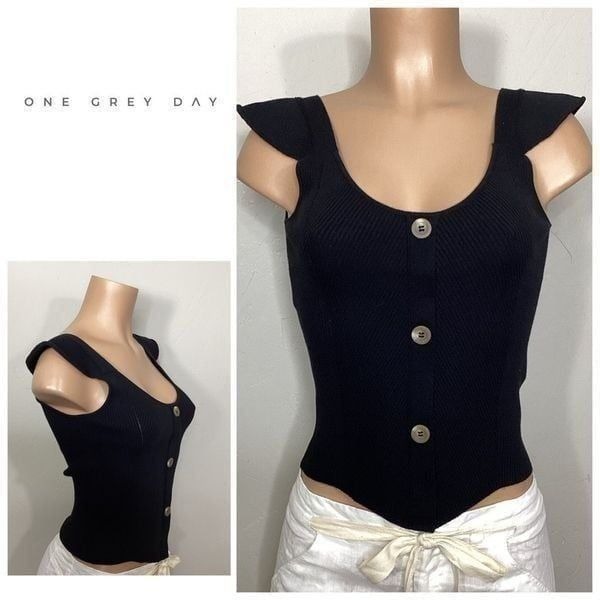 New. One Grey Day black sweater tank. Small. Retails 148