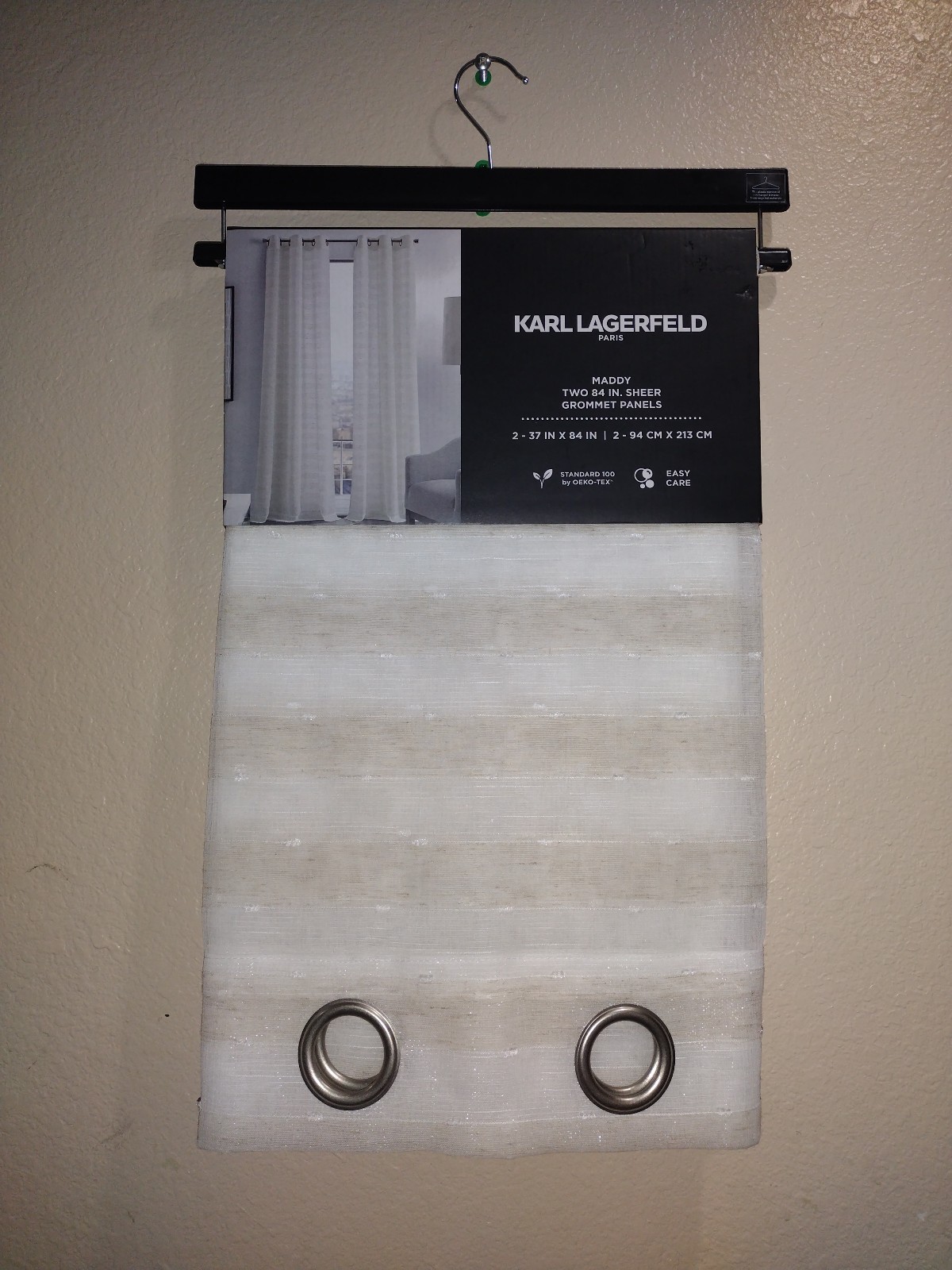 KARL LAGERFELD GROMMET PANELS X2 37 X 84 KARL LAGERFELD PARIS WINDOW PANELS NEW