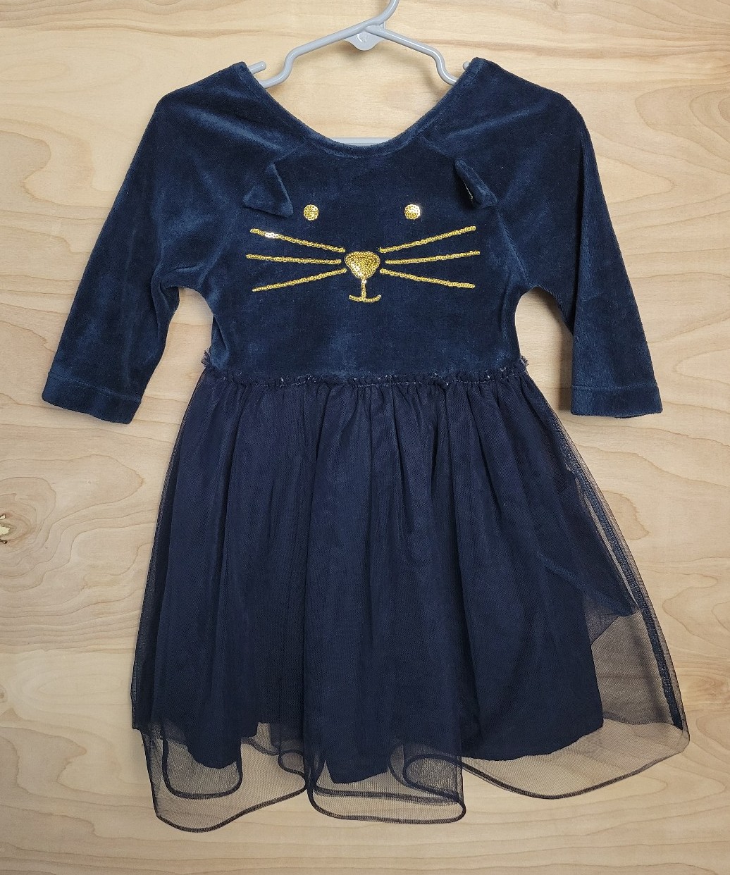 Mini Boden Black Cat Tulle Dress 3/4T