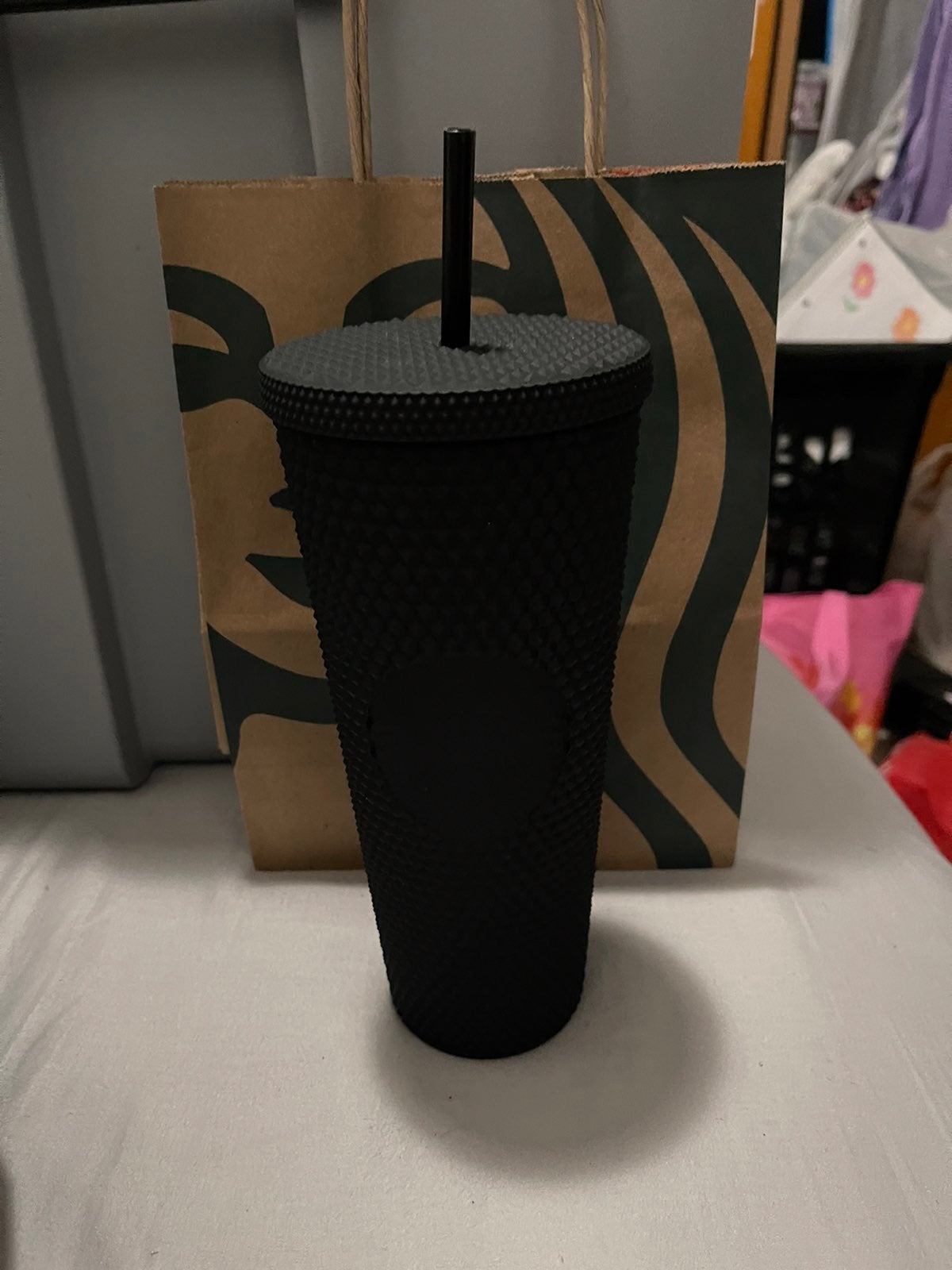 Starbucks matte black studded tumbler