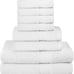 Ultra Soft 8-Piece Towel Set - 100% Pure Ringspun Cotton (White)