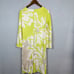Marc Cain Floral Shift Dress Long Sleeve Mod Print Chartreuse - S