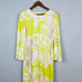 Marc Cain Floral Shift Dress Long Sleeve Mod Print Chartreuse - S