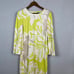 Marc Cain Floral Shift Dress Long Sleeve Mod Print Chartreuse - S
