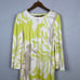 Marc Cain Floral Shift Dress Long Sleeve Mod Print Chartreuse - S
