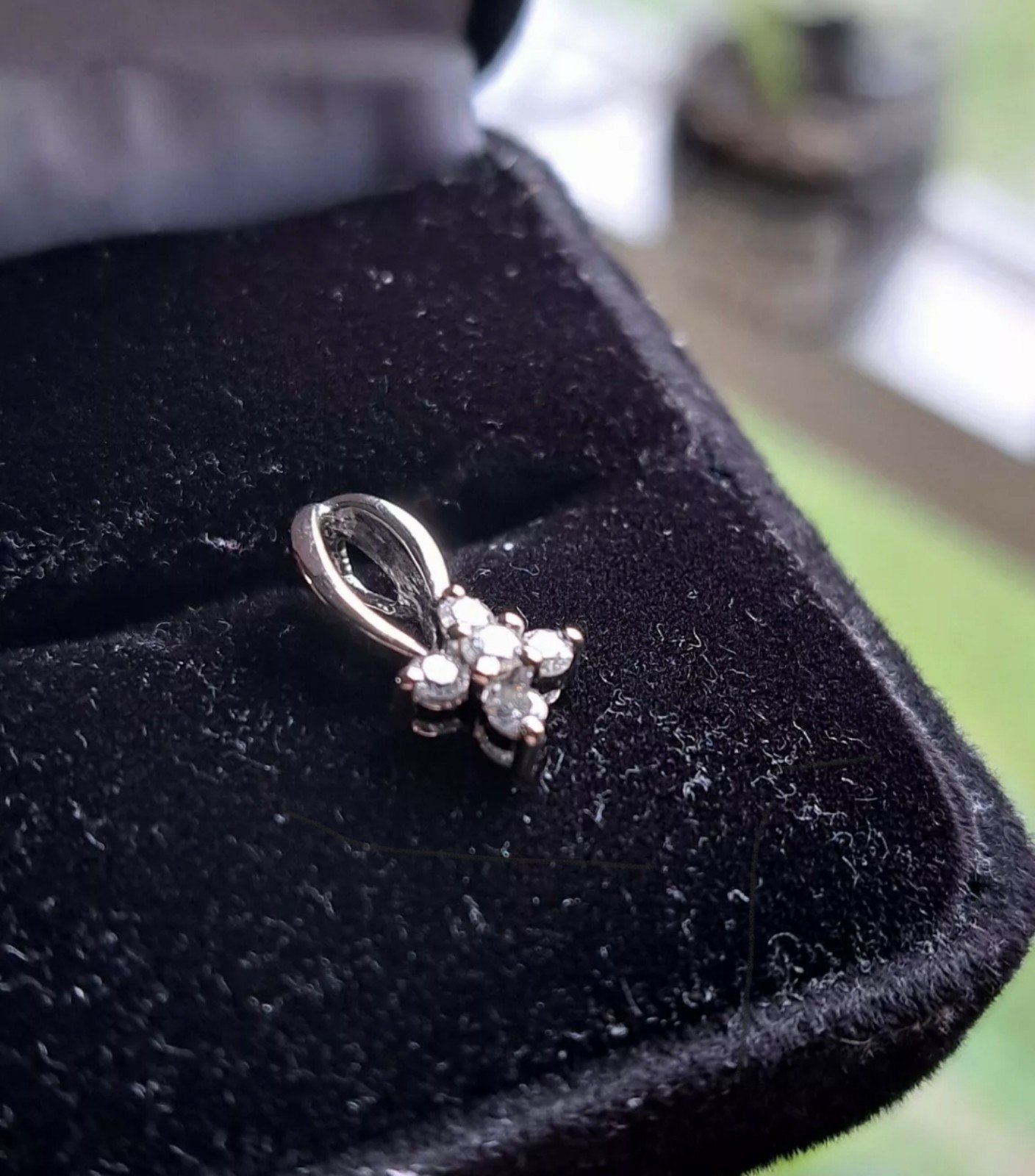 Genuine Diamond 14k White Gold Pendant