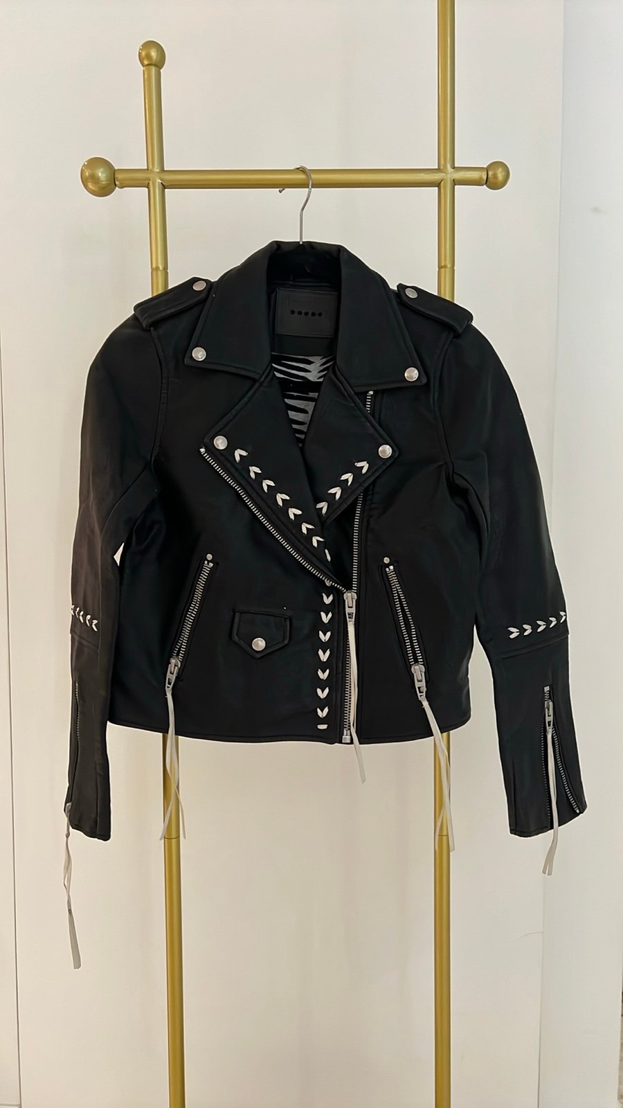 Blank NYC leather jacket with stitching size XS