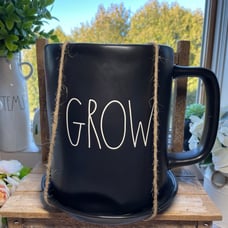 Rae Dunn Grow large mug planter pot