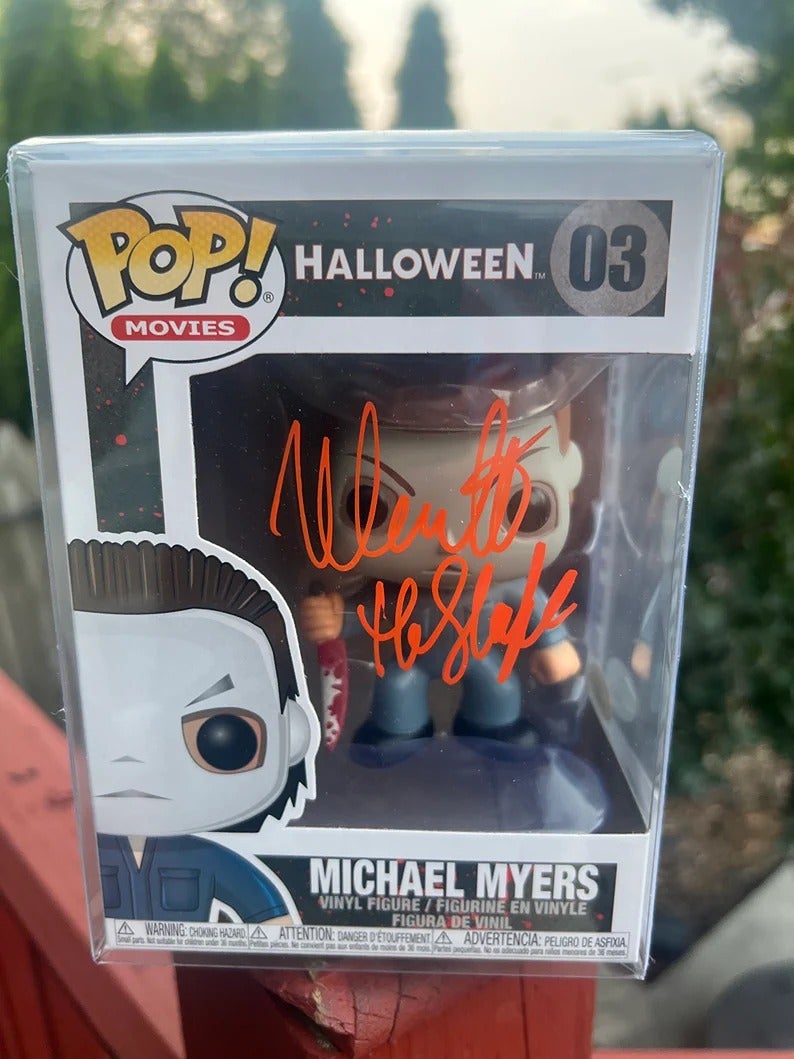 Autographed Nick Castle Michael Myers Halloween Funko Pop with JSA COA.