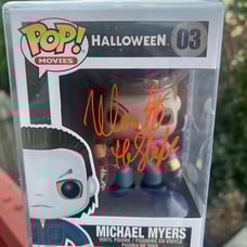 Autographed Nick Castle Michael Myers Halloween Funko Pop with JSA COA.