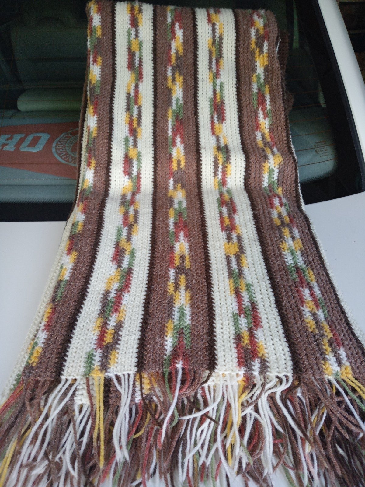 Modern Afghan handmade comfort knit throw awesome colored pattern
