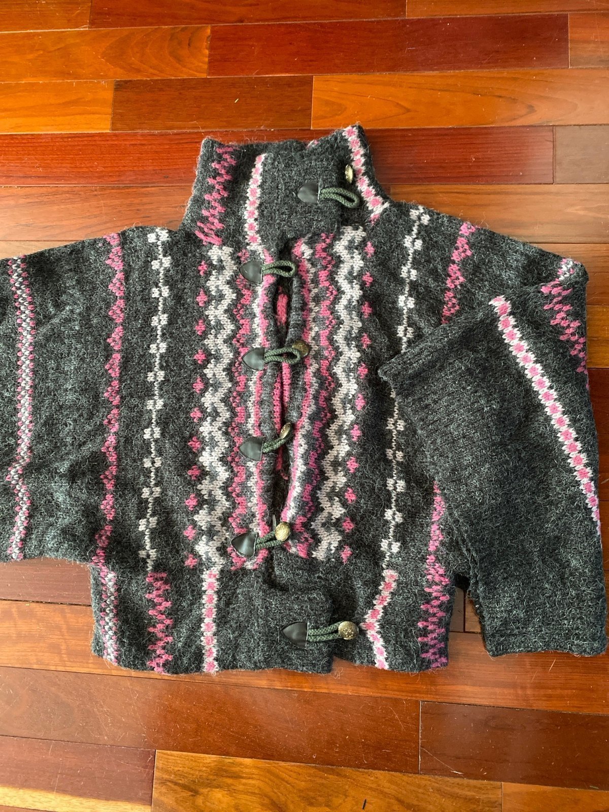 Alpaca Blend Shacket Poncho Sweater Made in Tunisia Size Large