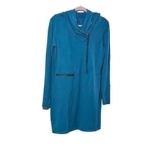 Athleta Teal Blue Hooded Athletic Dress, Top