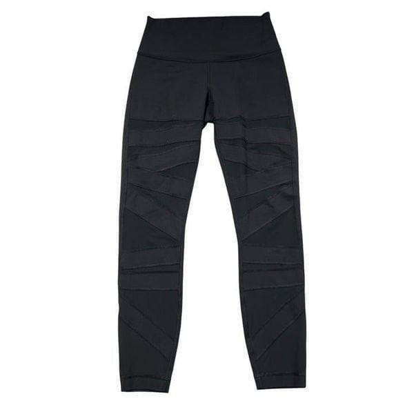 Lululemon Wunder Under Pant Hi-Rise Tech Mesh 25 Inseam Black Size 6