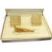 Swank Cufflinks Tie Clip Set Gold Tone Wedding Tux Vintage IOB