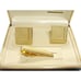 Swank Cufflinks Tie Clip Set Gold Tone Wedding Tux Vintage IOB