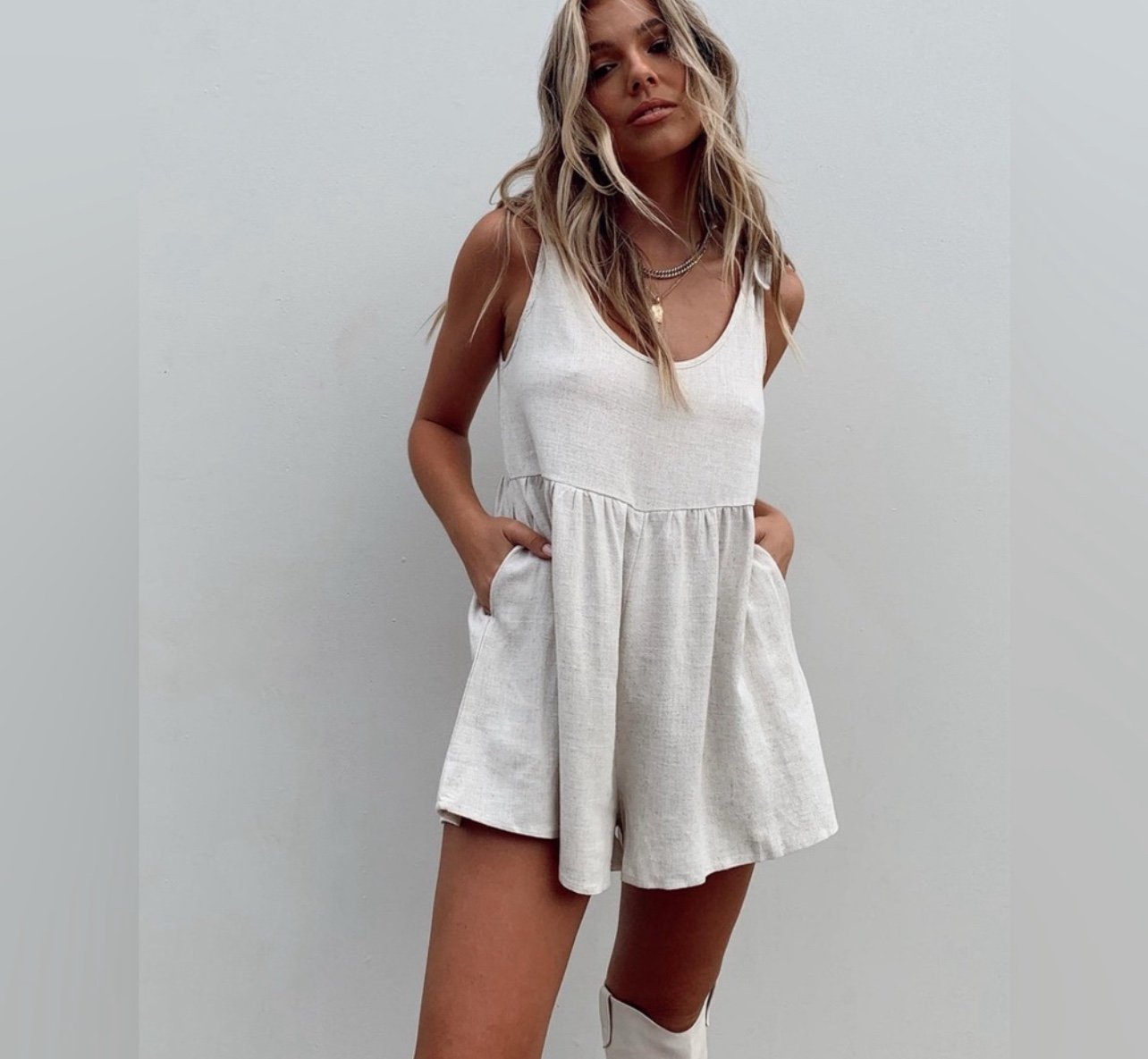Princess Polly Tay Romper Beige | Size 2