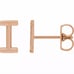 I Initial Stud Earring Rose Gold 14K