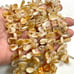 Golden Rutile Rutilated Quartz Gemstone Smooth Drops Briolette Shape Beads