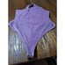 New XXL Fabletics Bright Lilac Gigi Velour Thong Bodysuit One Shoulder NWOT