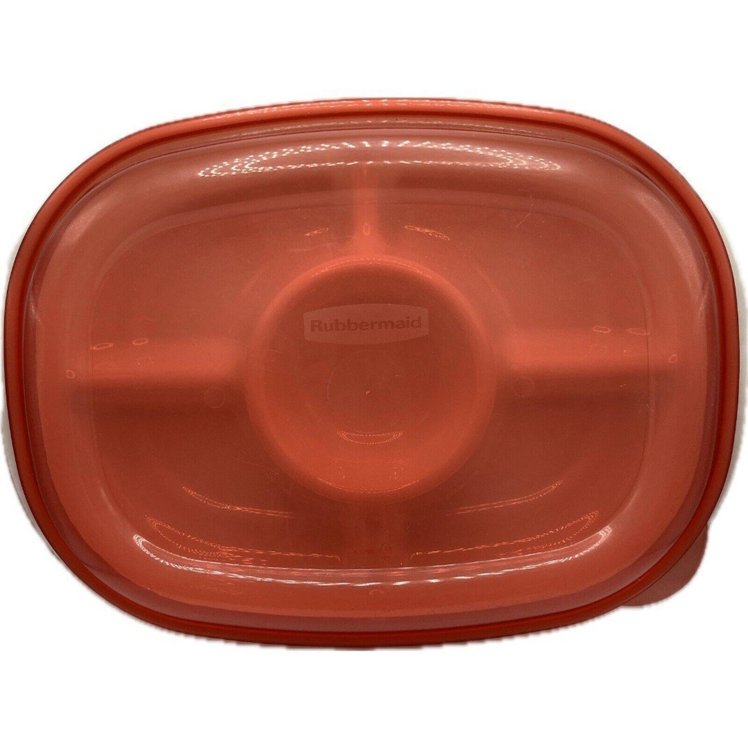 Rubbermaid Party Platter 4 Piece Value Pack White/Red Relish Tray w/Dip
