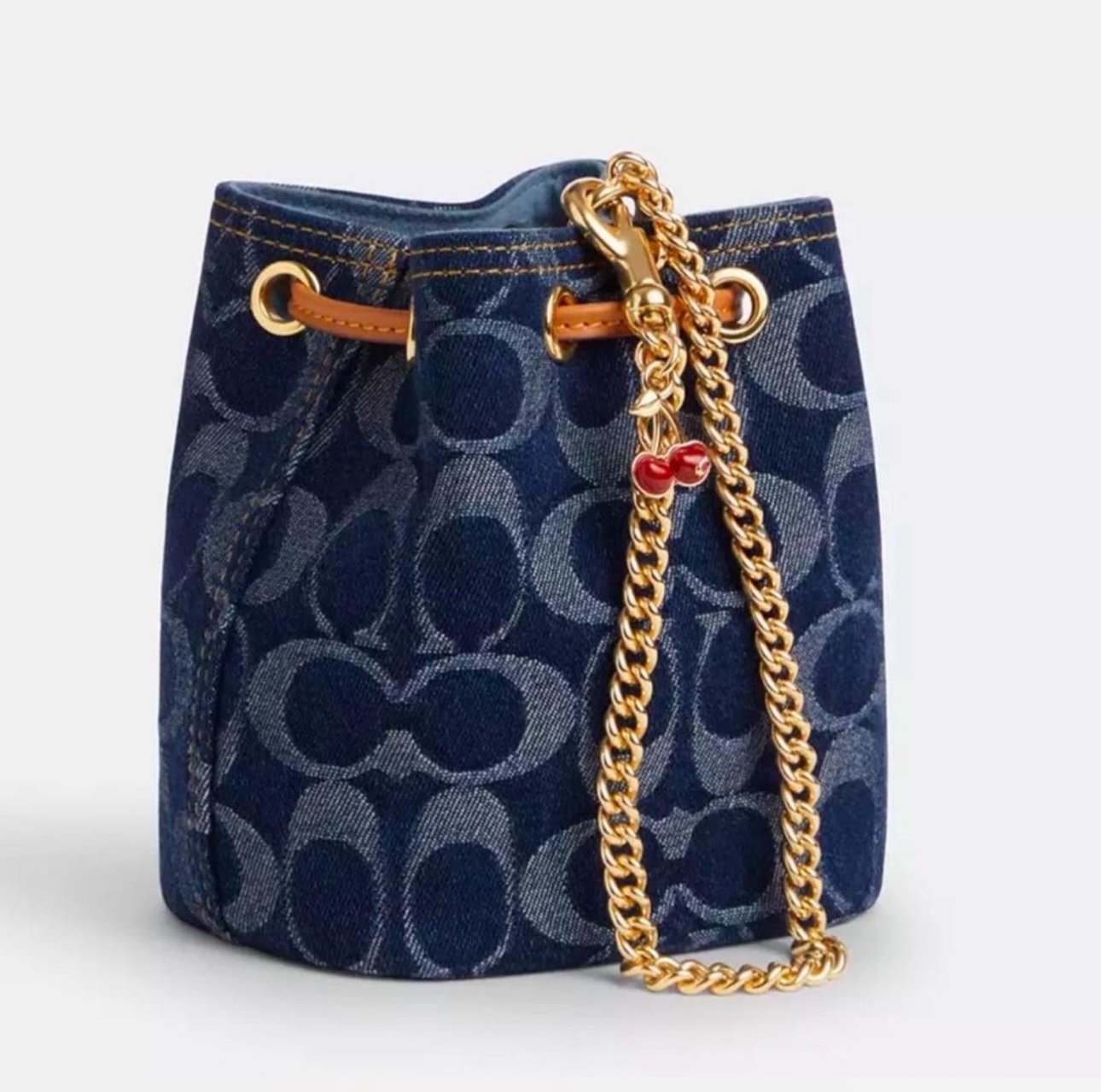 NWT ❤️ LIMITED EDITION ❤️ Coach CZ031 Drawstring Wristlet In Signature Denim