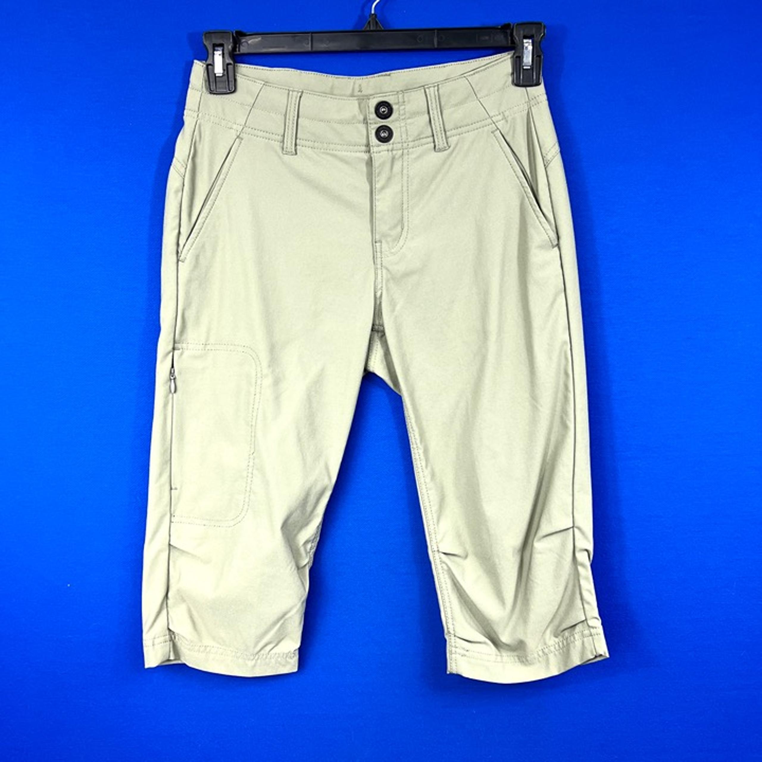 PRANA • Tan Knee Length Articulated Active Pants Size 6