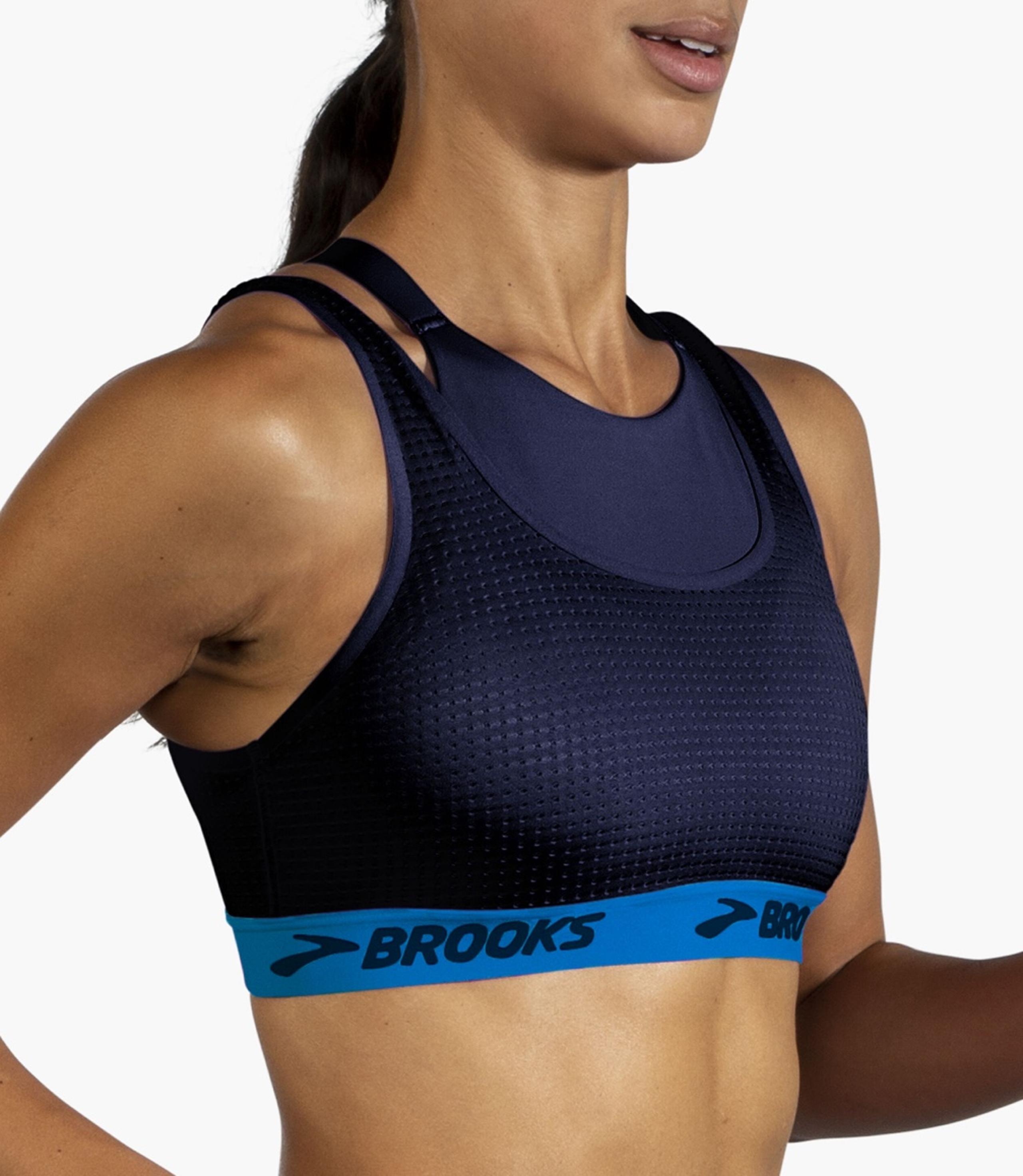 BROOKS Women’s Drive Mesh Run Sports Bra Navy/Blue Bolt Sz:Medium