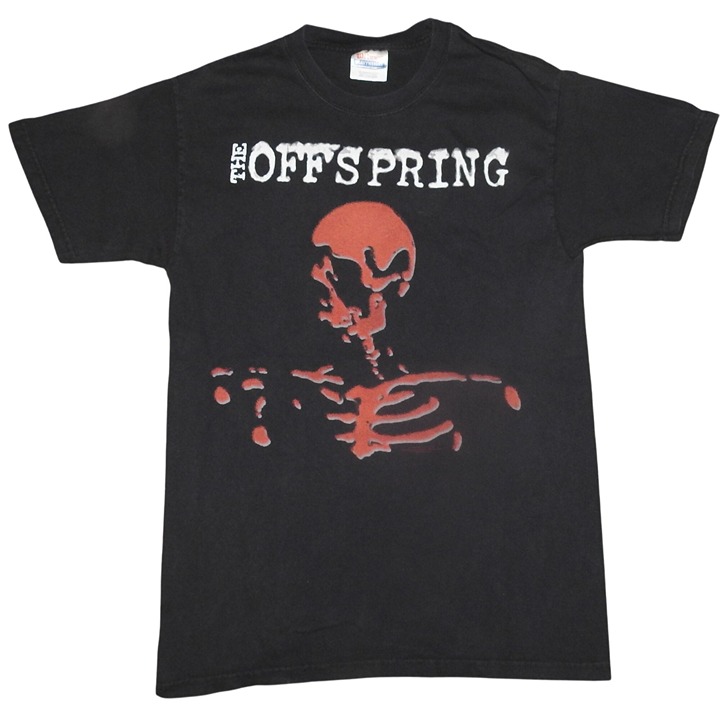 Vintage 2002 The Offspring Black Short Sleeve T-Shirt Skull Size Mens Small
