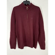 Barbour Tisbury 1/4 1/2 Half Zip Sweater MKN1187RE53 Ruby Wool Silk Blend Large