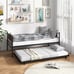 Metal Daybed with Trundle Mattress Foundation Heavy-Duty Sofa Bed Twin Size